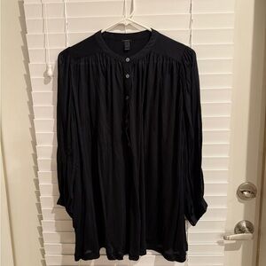 J. Crew Black Blouse with Button Detail